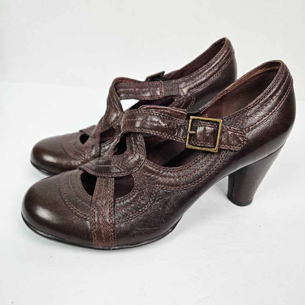 Indigo by Clarks Lea Sylvie II Retro Mary Jane Round Toe Chunky Heel Pump 7.5 - Picture 5 of 11